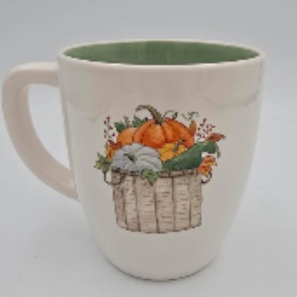 Rae Dunn Pumpkin Spice Mug w/ Fall Basket on Back - Picture 2 of 3